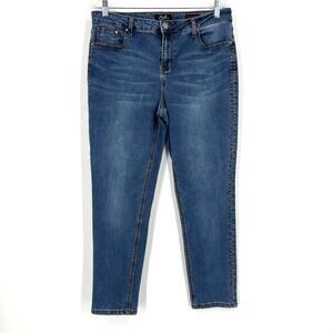 Earl‎ Jean Women's Plus Size 16 Blue Skinny Ankle Jeans